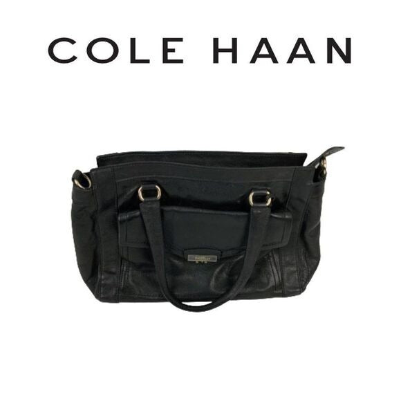 51.  Cole Haan Black Leather Handbag