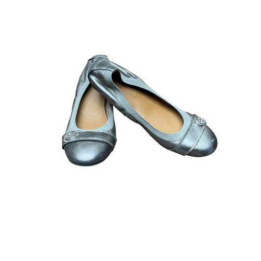 Coach Metallic Silver Leather Ballet Flats Women’s Sz 7