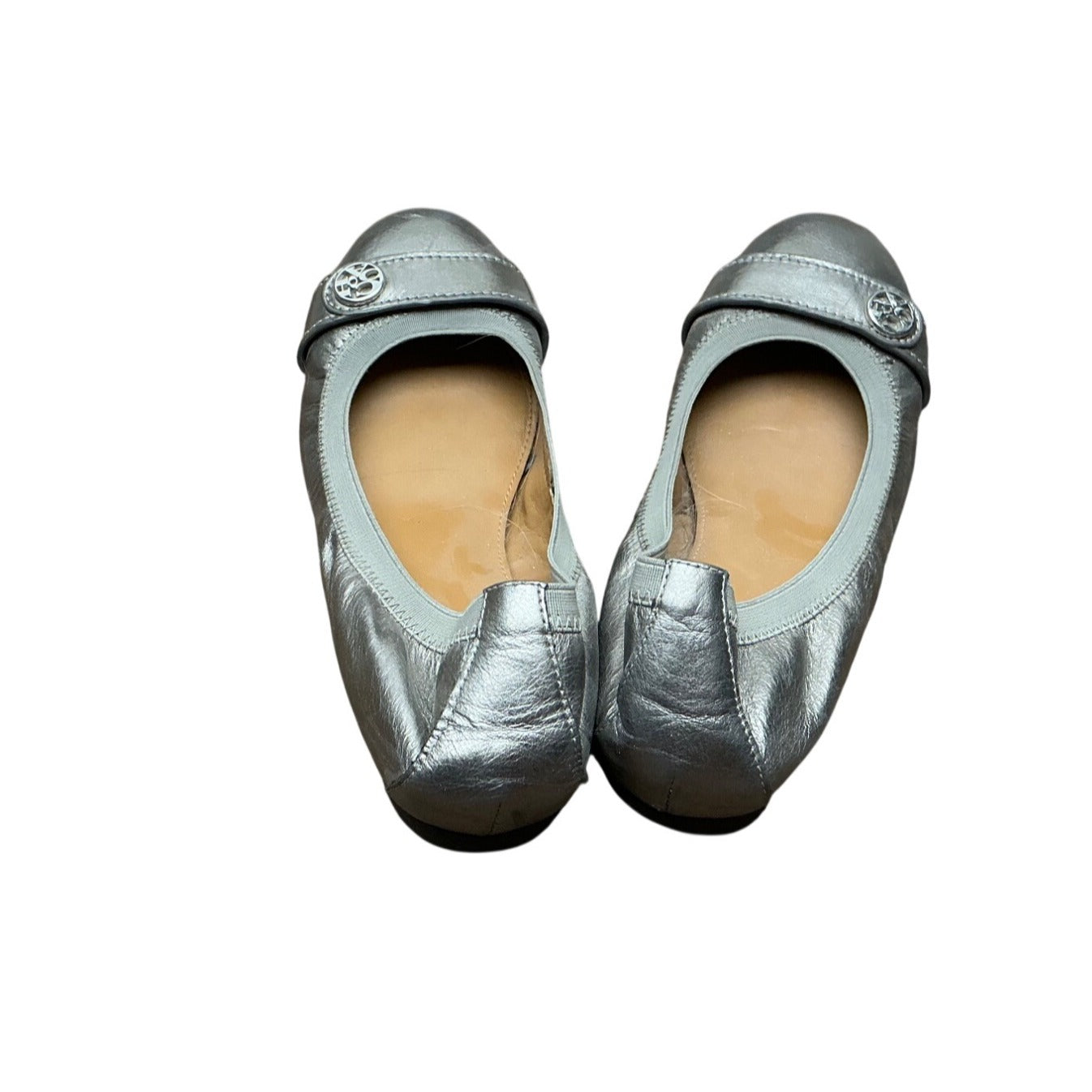 Coach Metallic Silver Leather Ballet Flats Women’s Sz 7