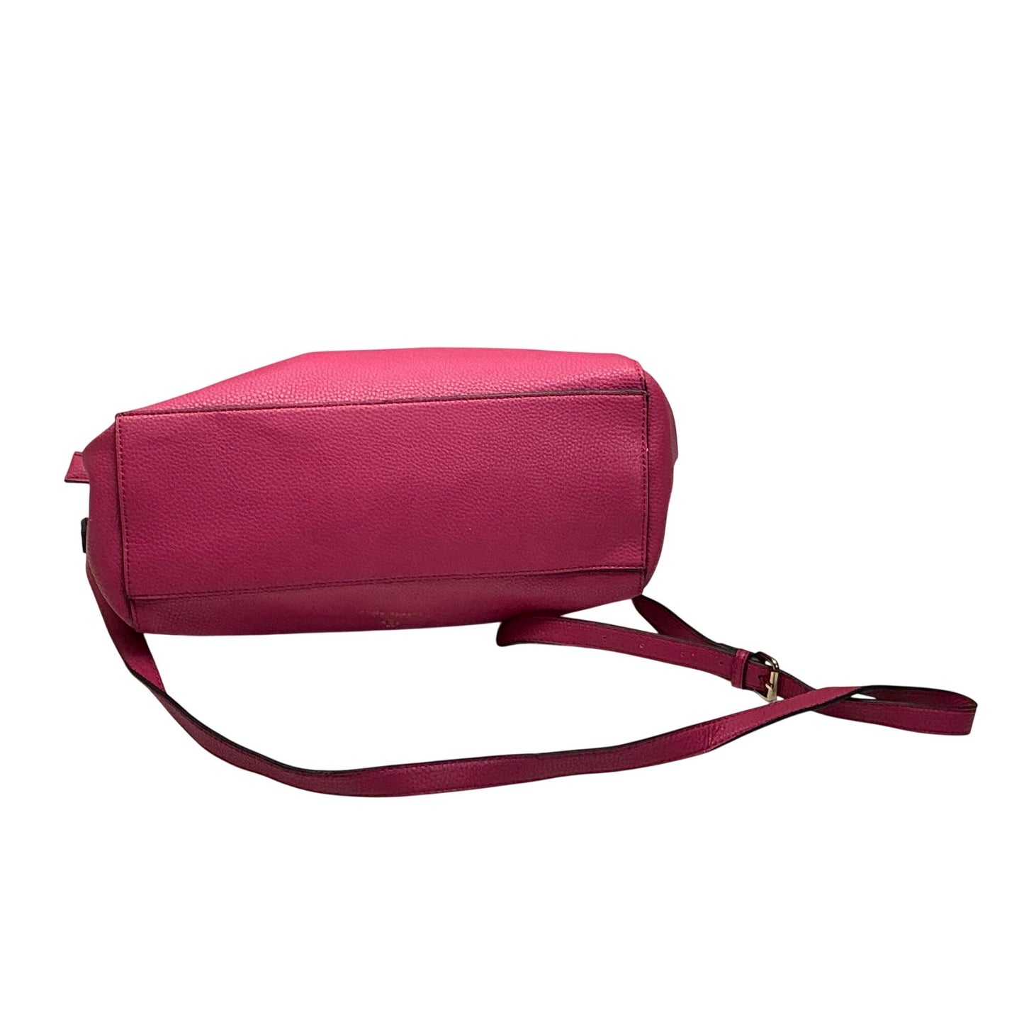 Nanette Lepore Pink Pebbled Leather Satchel Crossbody Bag Top Handle Gold Hardware