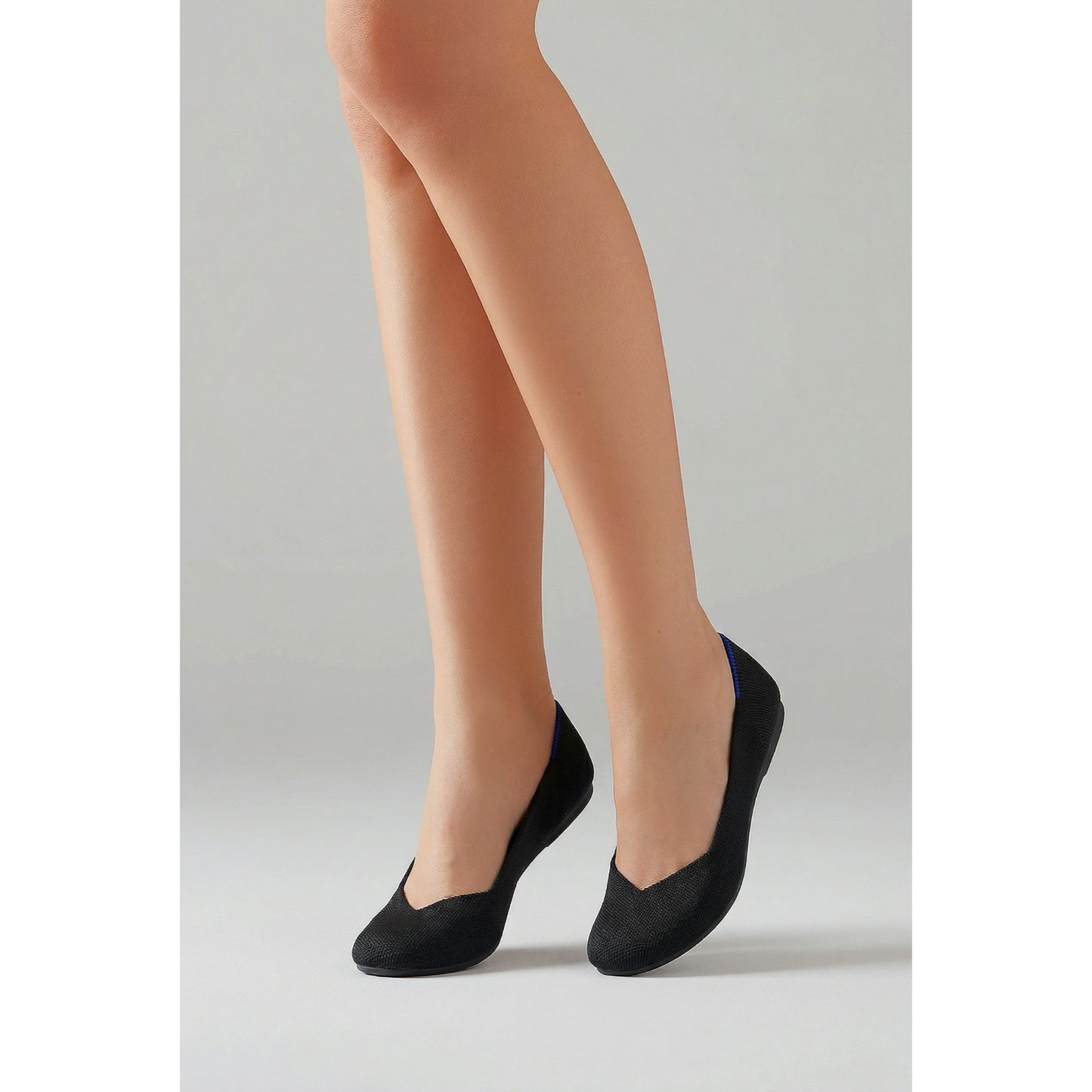 Rothy’s The Flat Black Knit Shoes Women’s Size 5 Sustainable Washable Flats