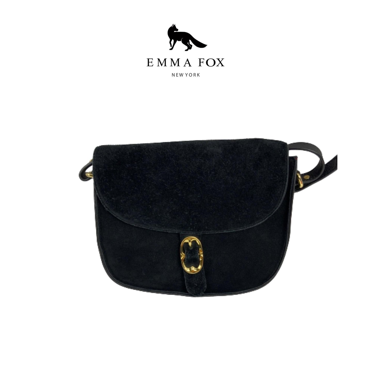 Emma Fox Black Suede/Leather Handbag