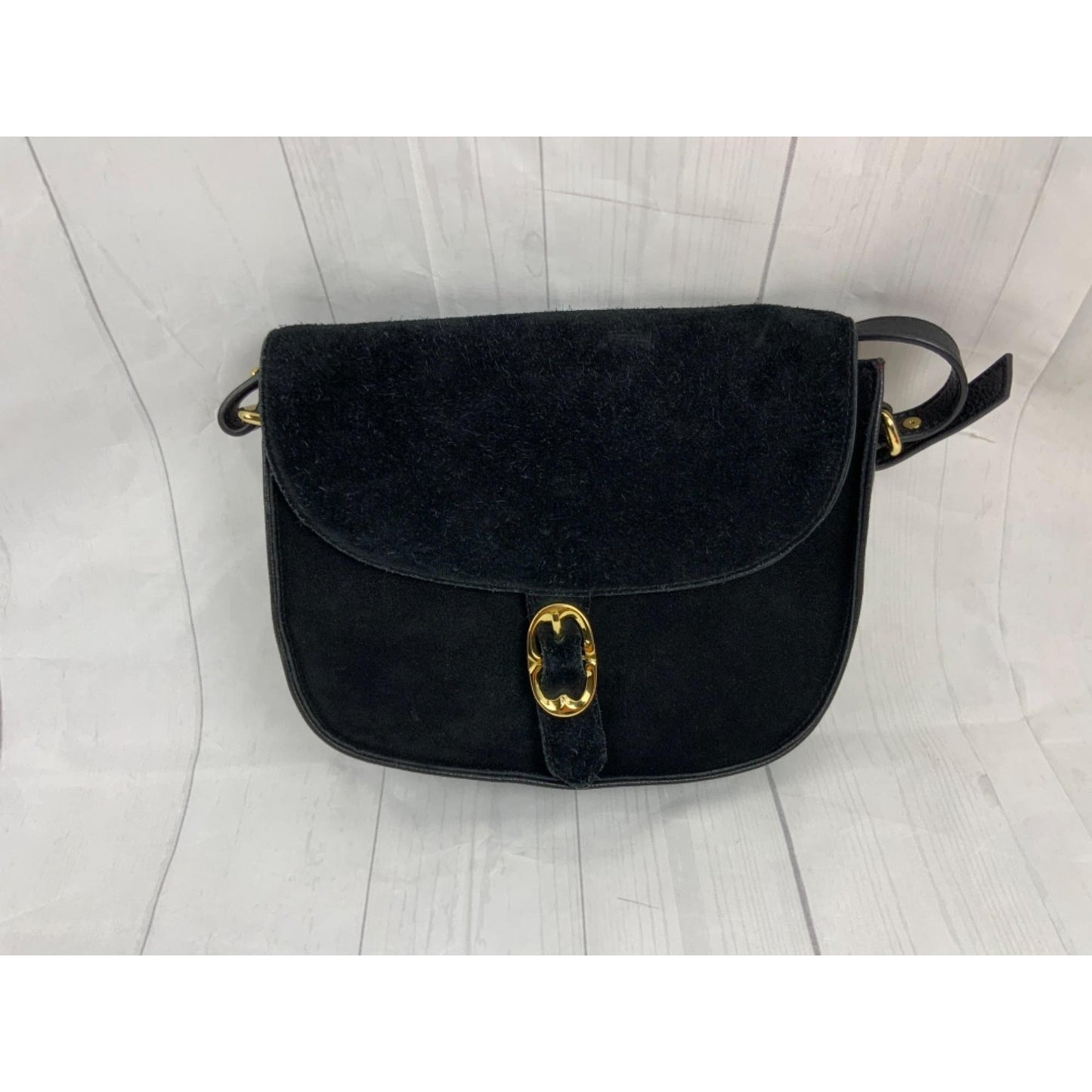 Emma Fox Black Suede/Leather Handbag