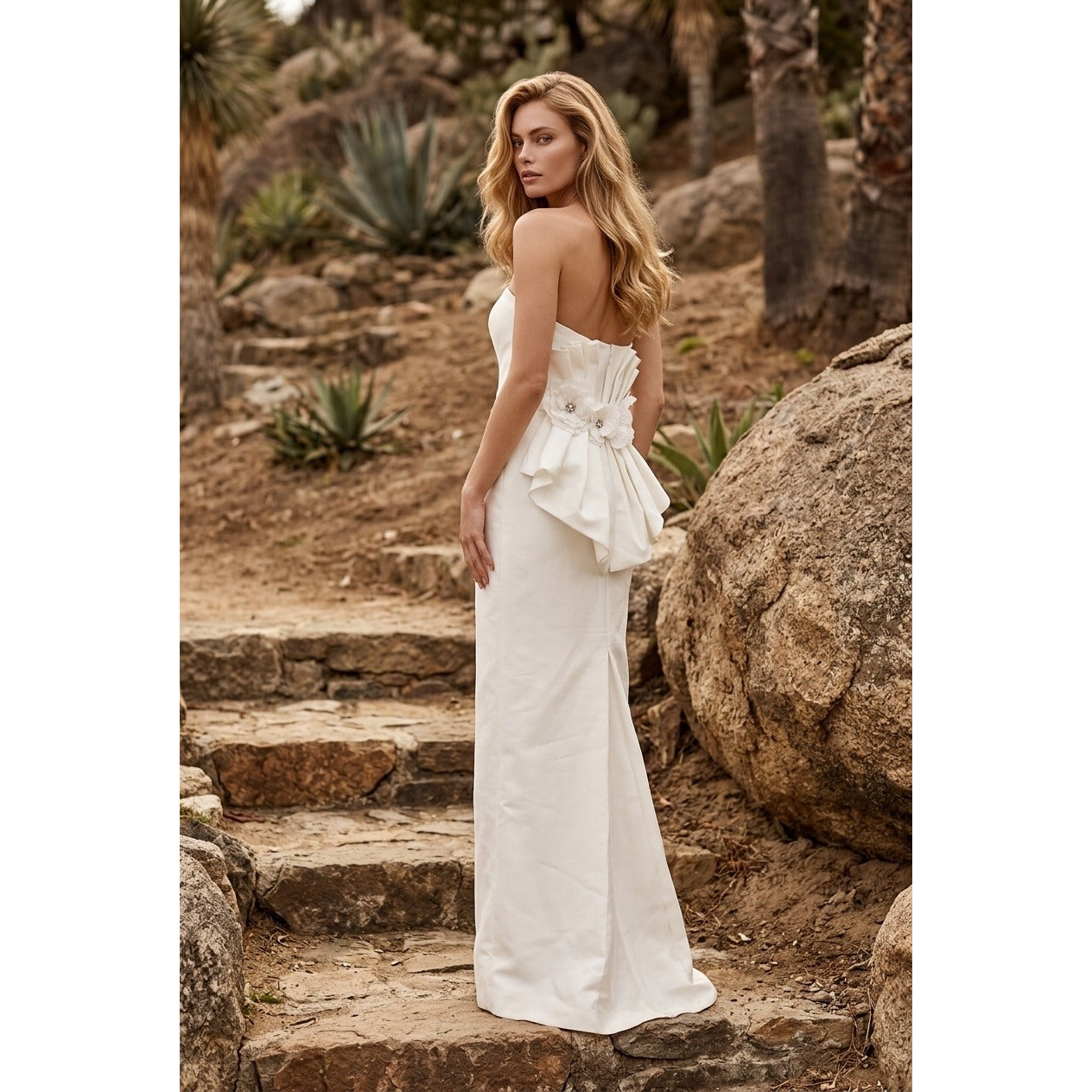 Melissa Sweet by David’s Bridal Ivory One-Shoulder Floral Jacquard Wedding Gown Sz 4