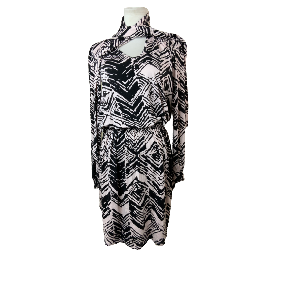 Rachel Pally Black & White Geometric Wrap Dress Sz M