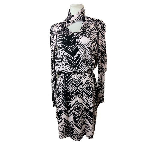 Rachel Pally Black & White Geometric Wrap Dress Sz M