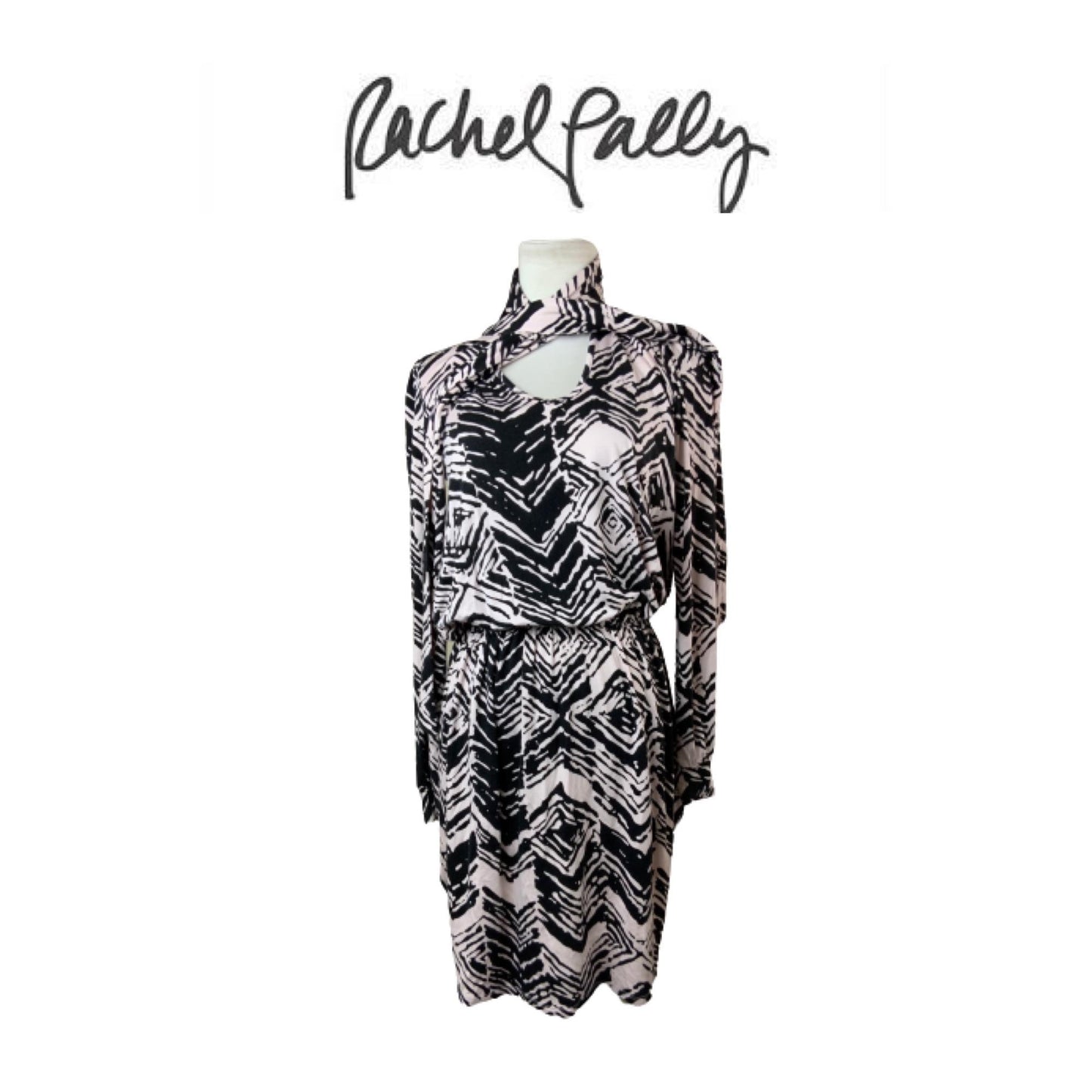 Rachel Pally Black & White Geometric Wrap Dress Sz M