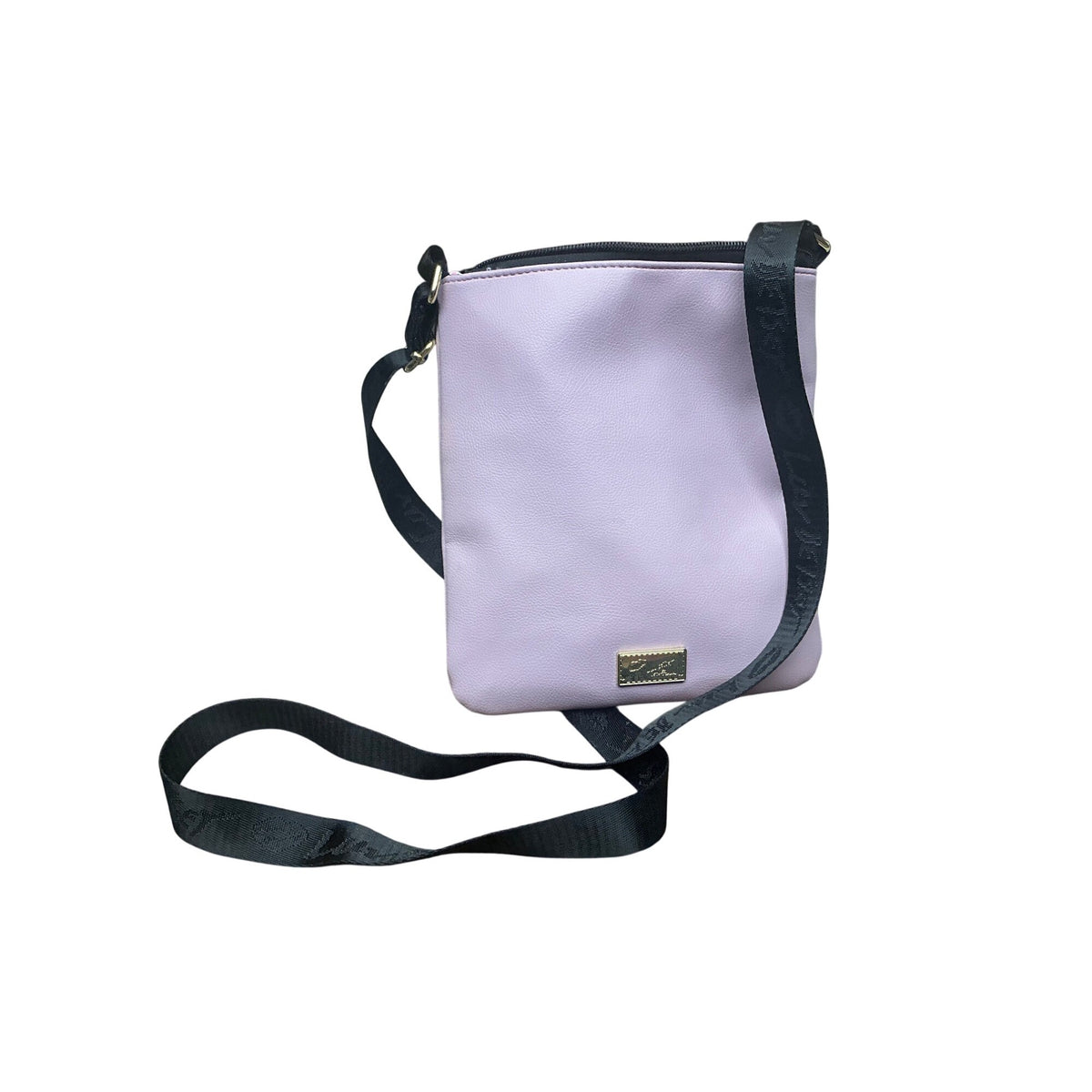 Betsey Johnson Lavender Printed Crossbody Bag Small Shoulder Purse Black Trim
