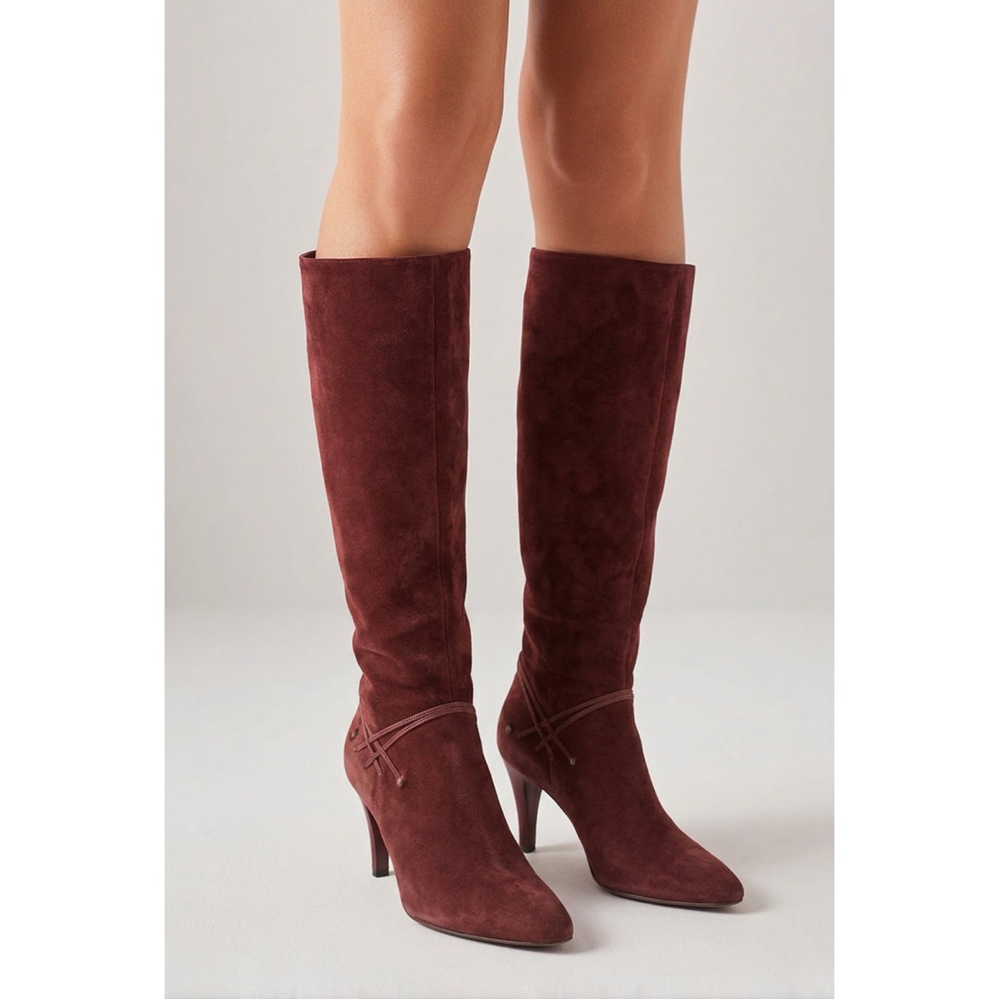 Bruno Magli Vintage Suede Knee High Boots Brown Pointed Toe Heeled Made in Italy Women’s Size 5.5