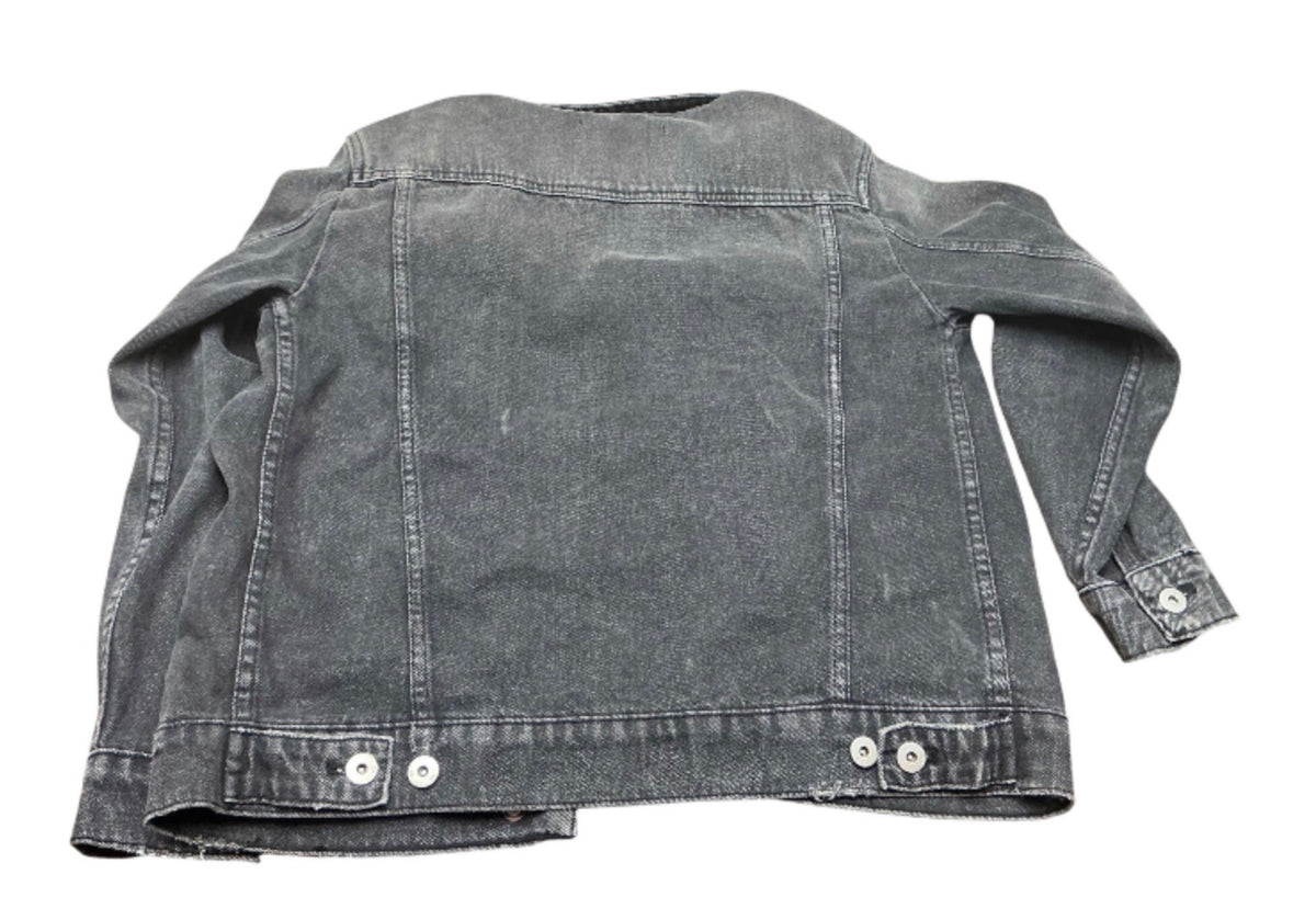 Pilcro charcoal denim jacket back, size XS