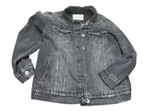 Pilcro charcoal denim jacket front, size XS