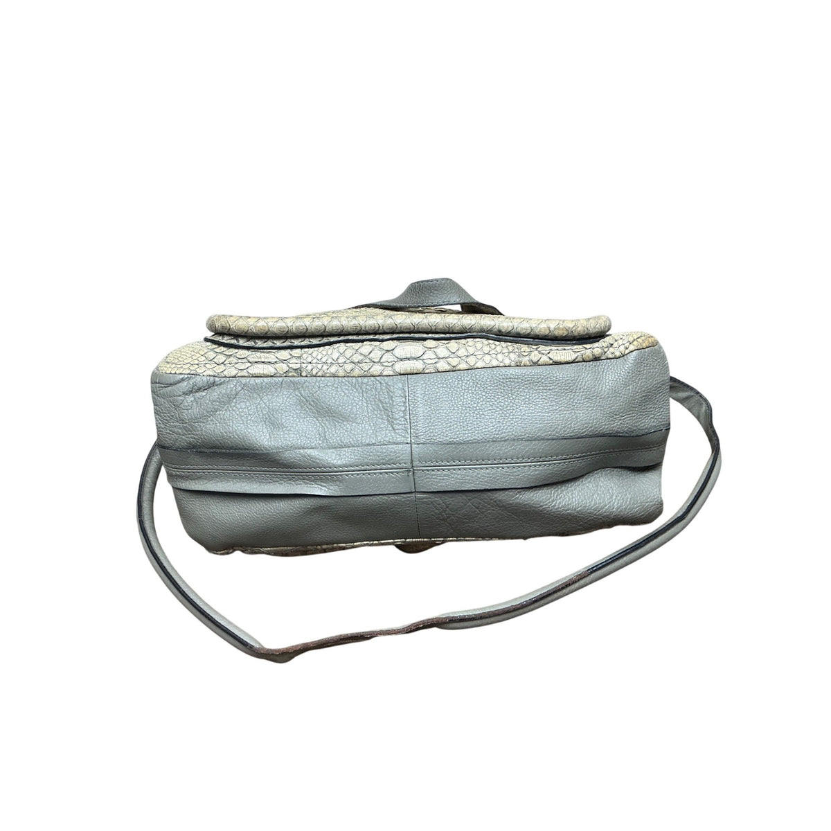 Chloé Genuine Python Snakeskin Leather Satchel Bag Taupe Gold Hardware