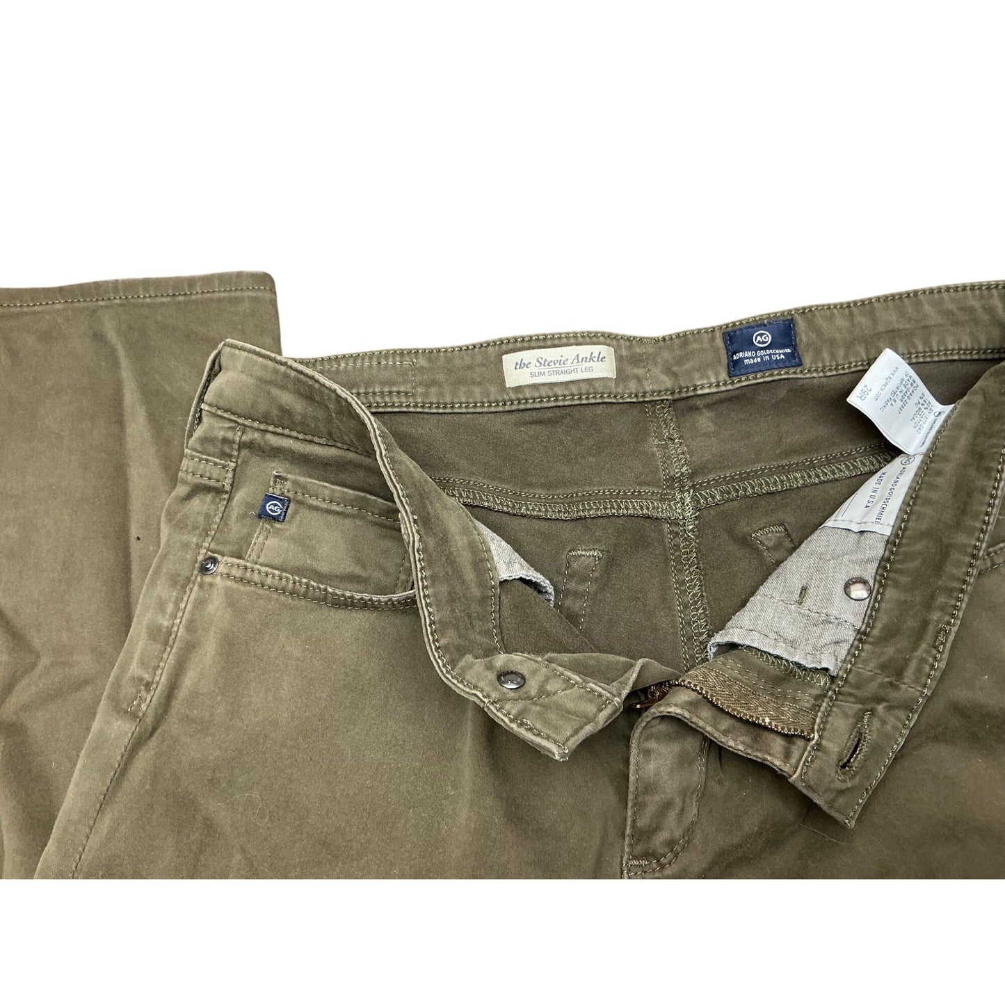 AG Adriano Goldschmied Olive Brown Stretch Skinny Jeans Women’s  Sz 29R