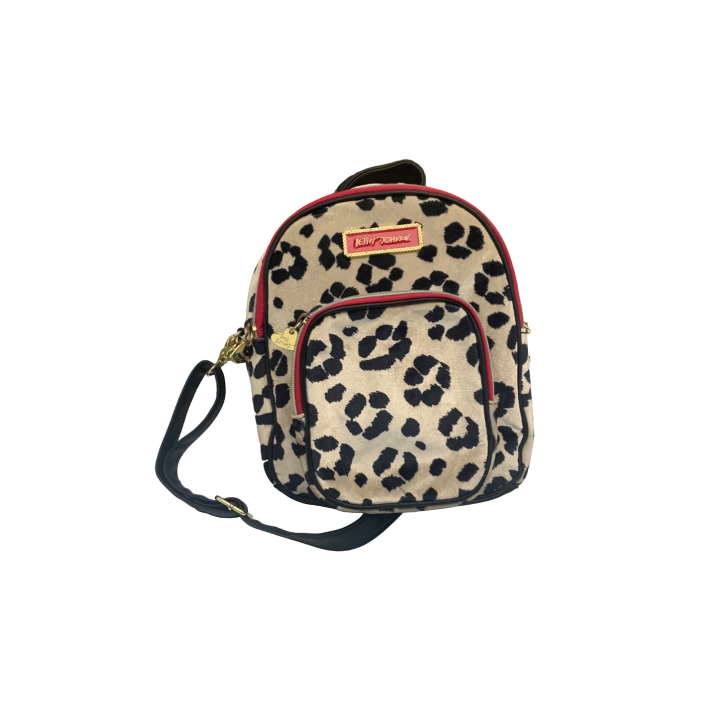 Betsey Johnson Animal Print Handbag. With Red Binding