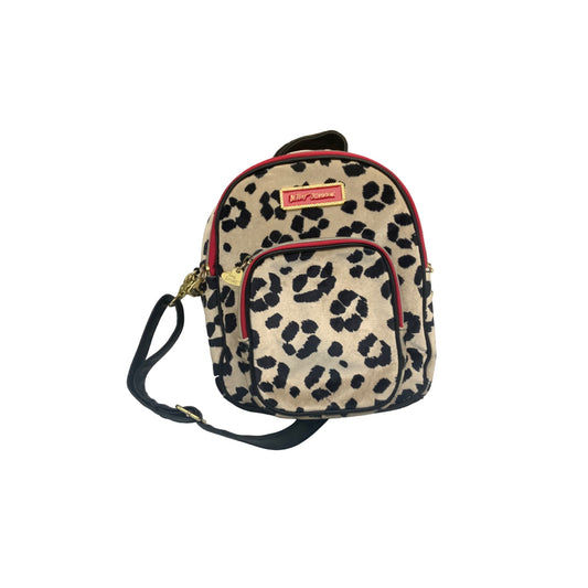 Betsey Johnson Animal Print Handbag. With Red Binding