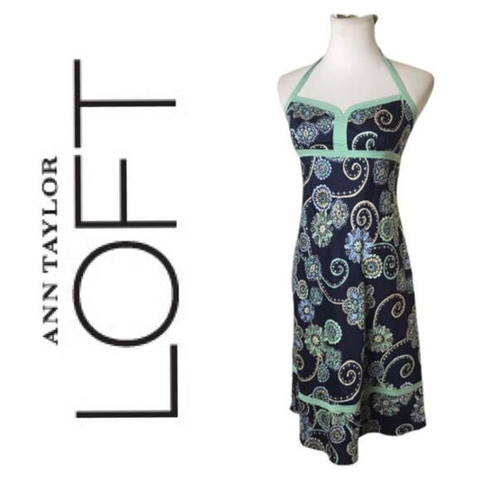 Ann Taylor LOFT Sleeveless Paisley Halter Sundress SZ 4P