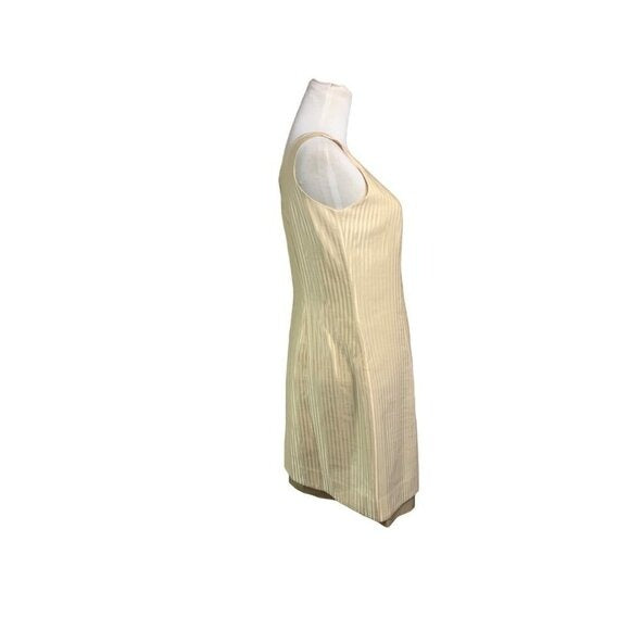 Vintage Alberto Makali Ceam On Cream Sheath Suit Dress Sz 6