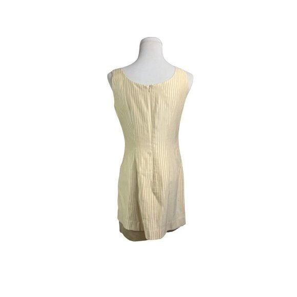 Vintage Alberto Makali Ceam On Cream Sheath Suit Dress Sz 6