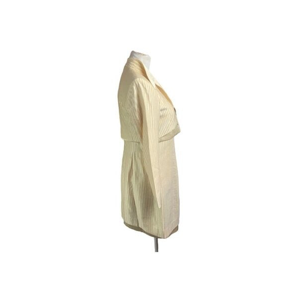 Vintage Alberto Makali Ceam On Cream Sheath Suit Dress Sz 6