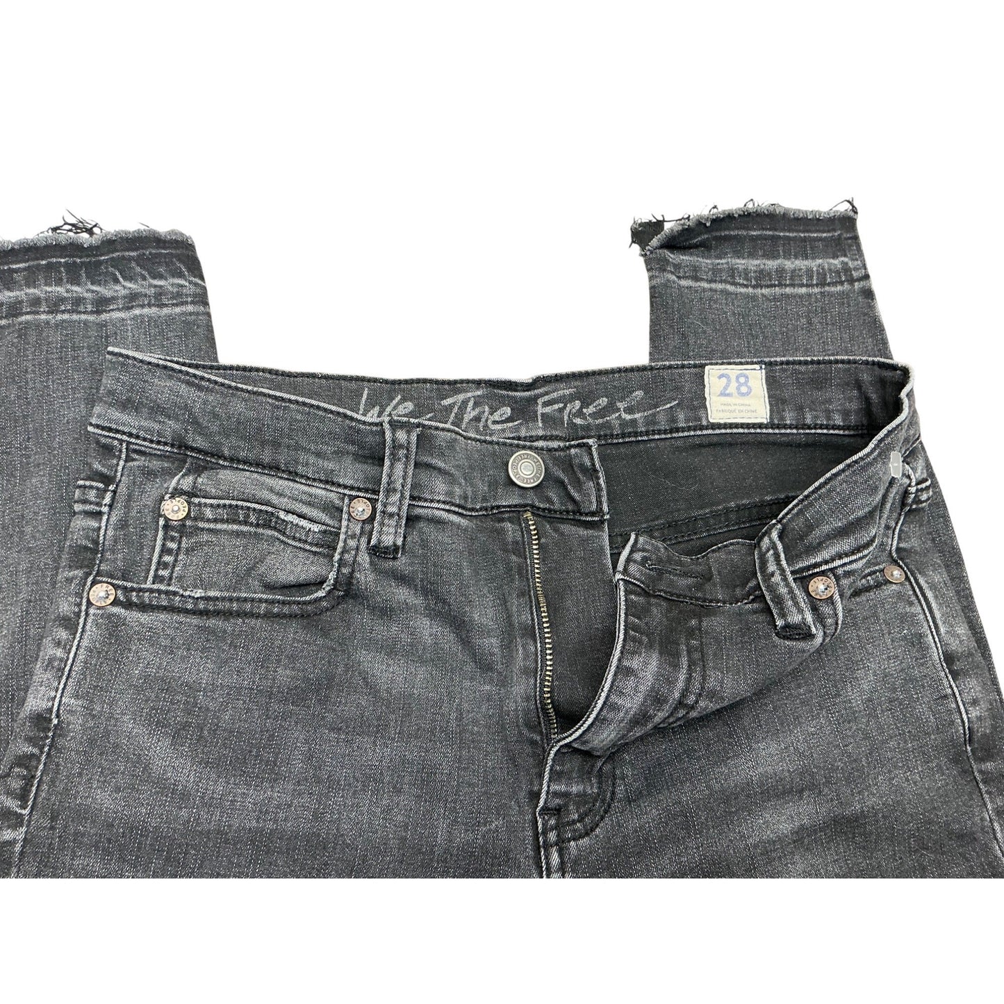 Free People We The Free Black Raw Hem Jeans Women’s Size 28