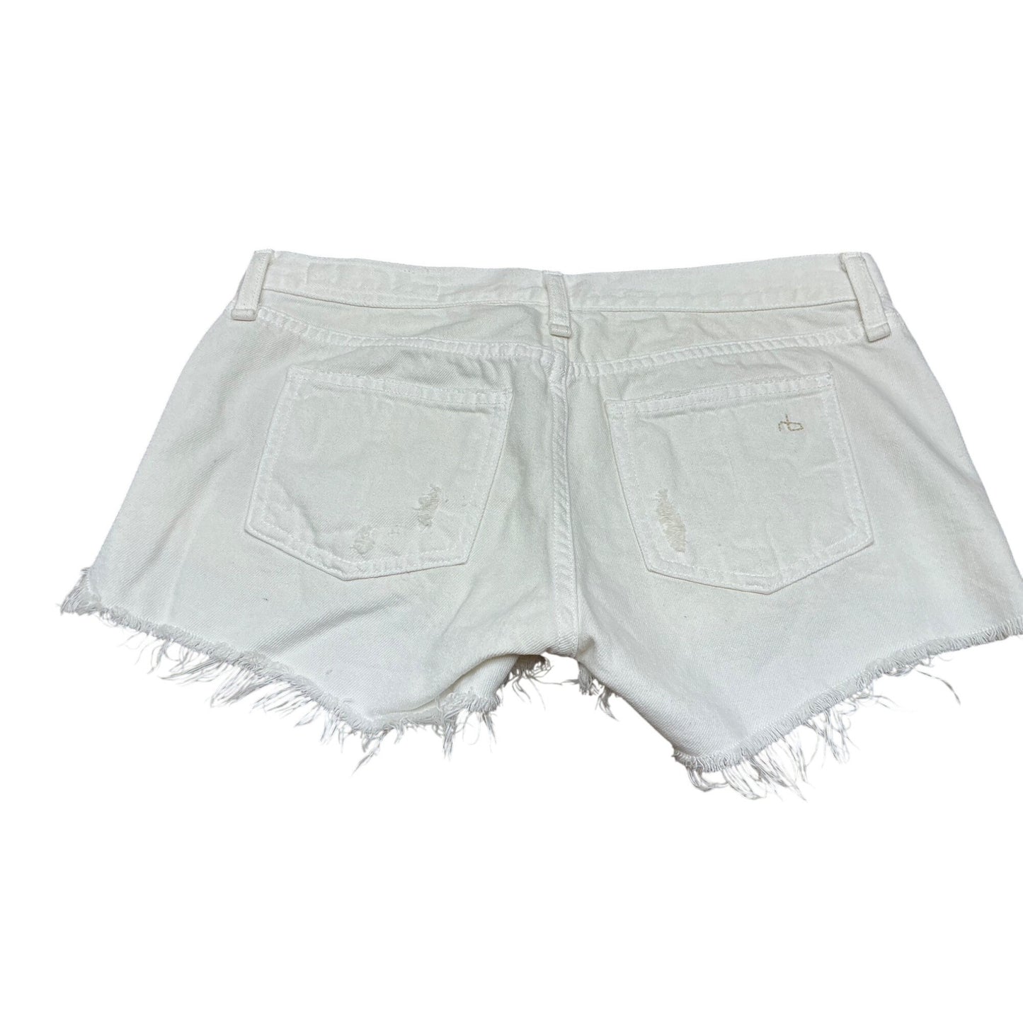 rag & bone White Distressed Denim Cutoff Shorts Raw Hem Designer Jean Shorts Sz 24