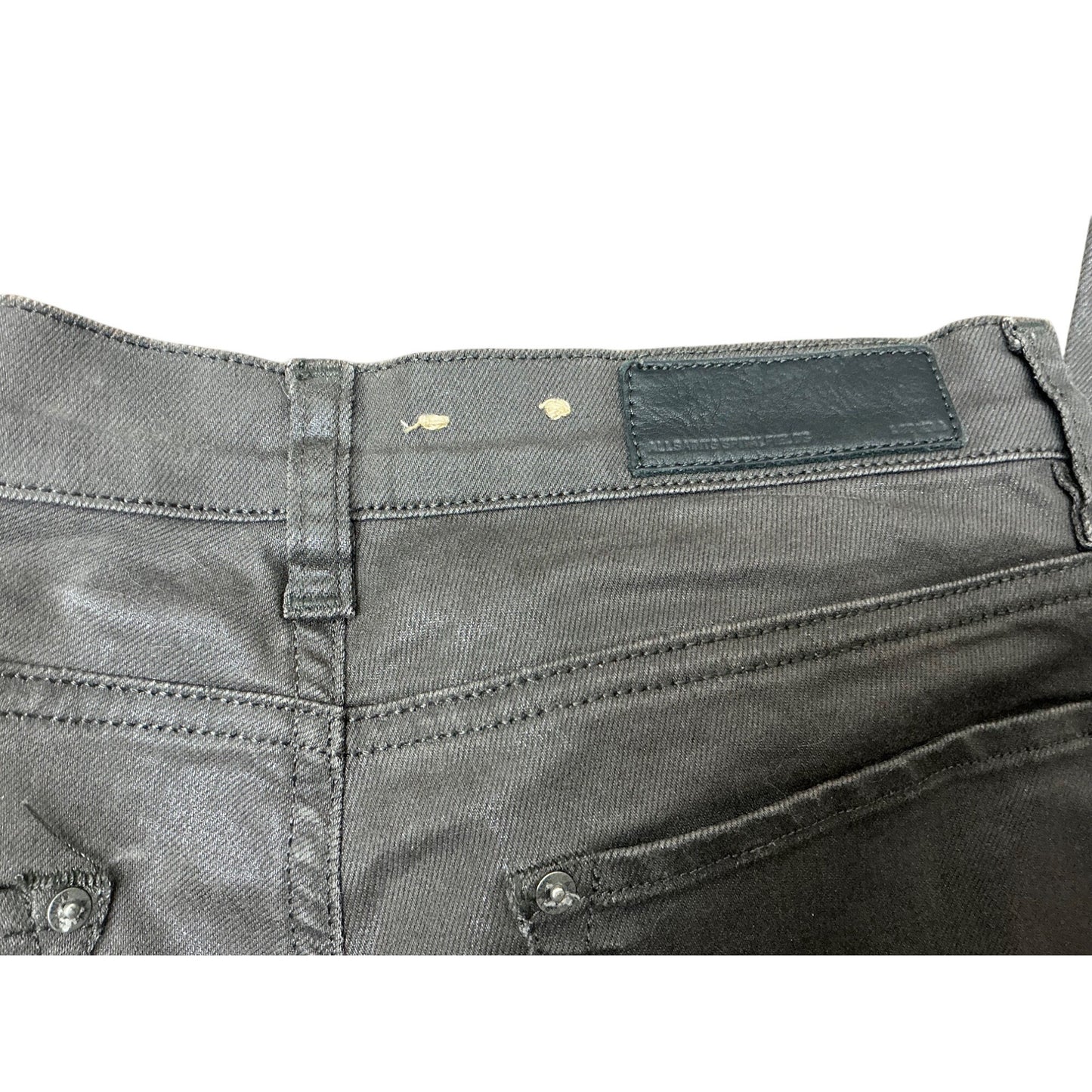“AllSaints Spitalfields Coated Skinny Jeans Gray Black Waxed Moto Women’s 26”