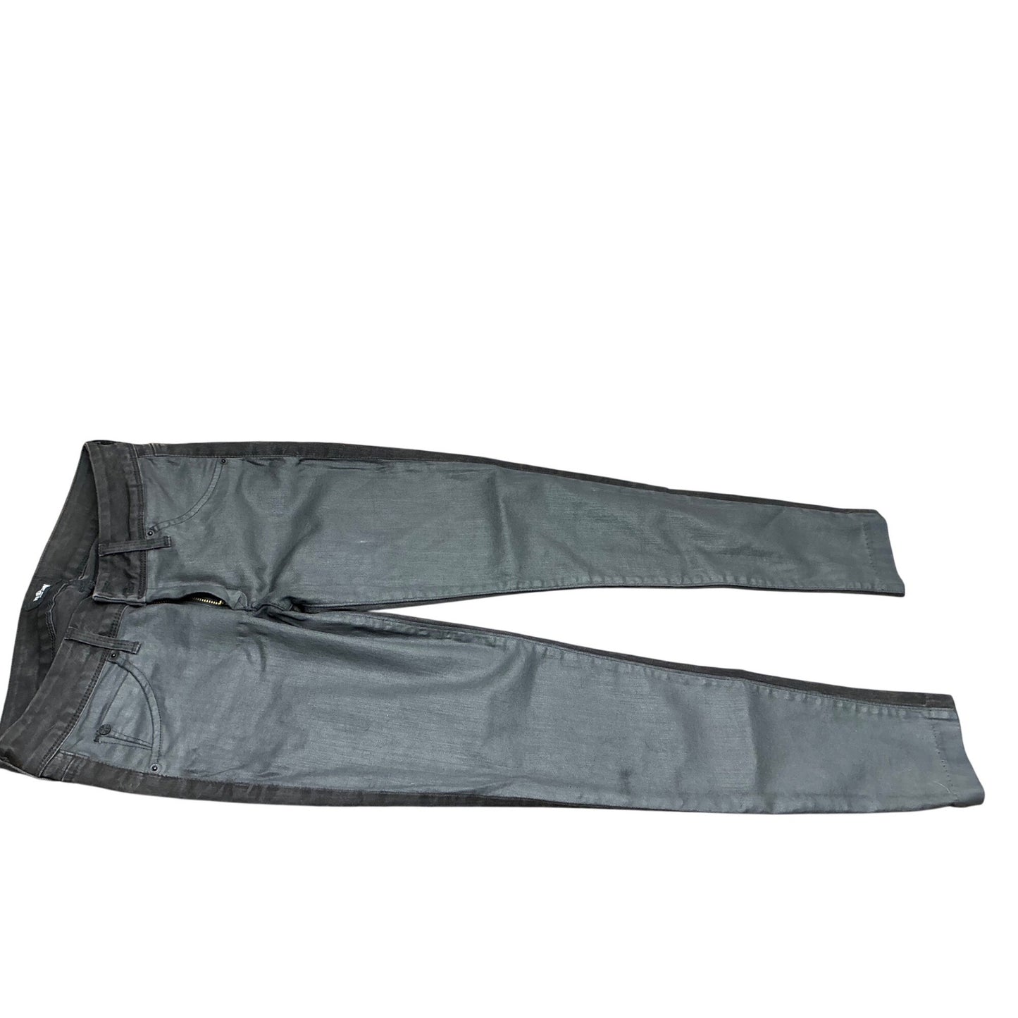 Hudson Black Coated Front Skinny Jeans Waxed Sheen Flap Pocket Women’s Size 29