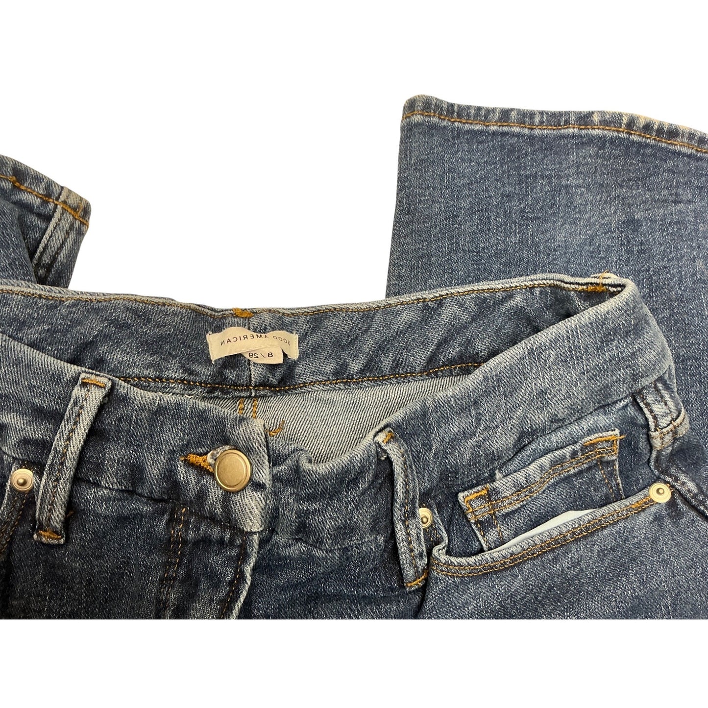 Good American Wide Leg Jeans Women’s High Rise Stretch Denim Blue 8/29