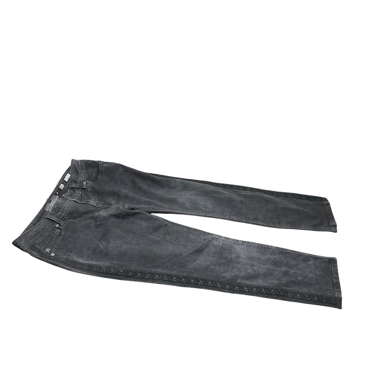 Miss Me Women’s Black Charcoal Skinny Jeans Distressed Denim Size 31