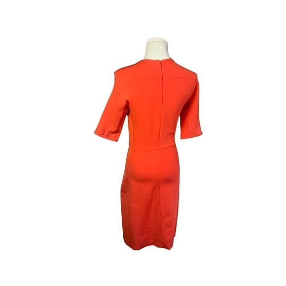 Diane von Furstenberg Coral Sheath Dress Elbow Sleeve Knee Length Sz