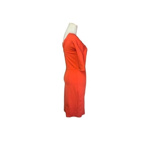 Diane von Furstenberg Coral Sheath Dress Elbow Sleeve Knee Length Sz