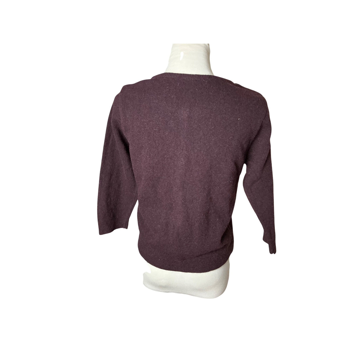 Free People Burgundy Cardigan Sweater 3/4 Sleeve Pink Floral Cuff Detail