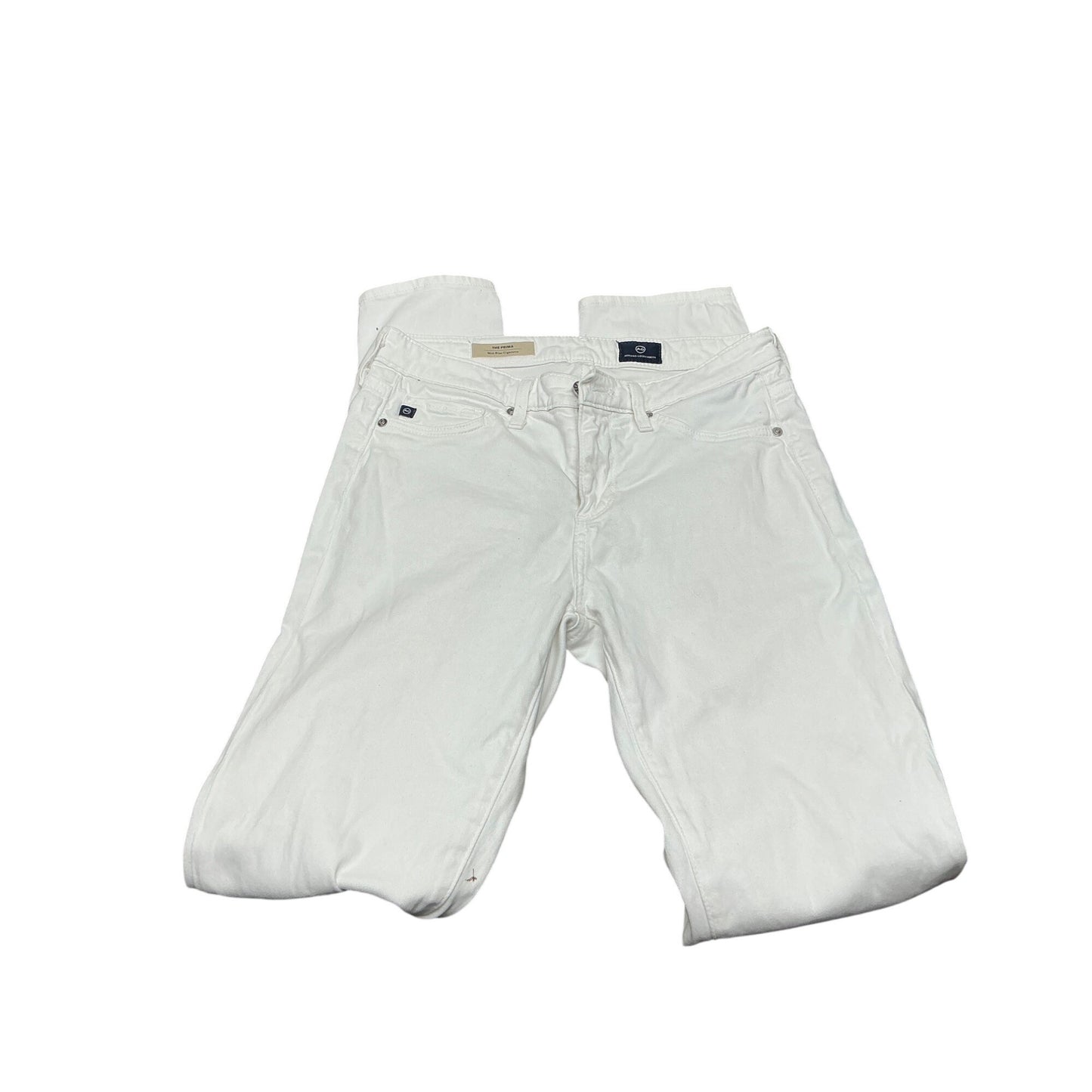 AG Adriano Goldschmied The Prima Mid-Rise Cigarette White Jeans  Sz 25R