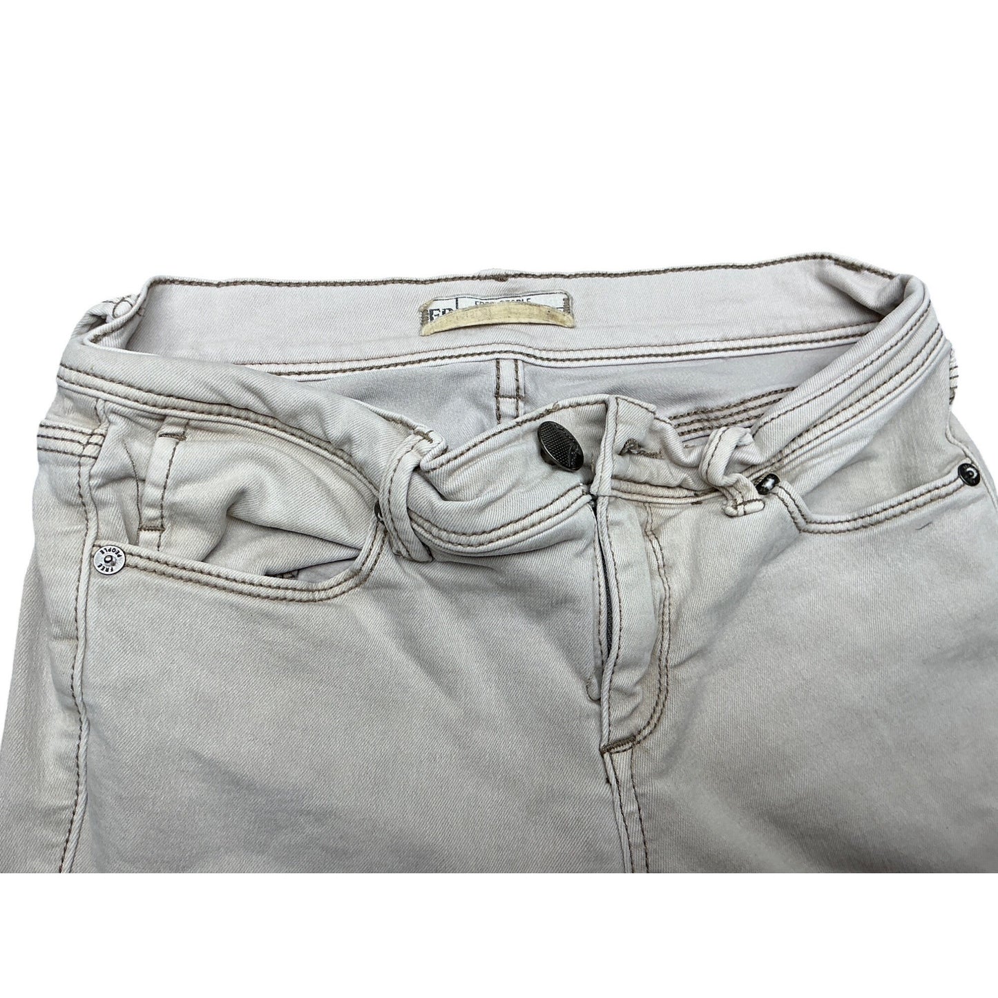 Free People Skinny Jeans Light Taupe Stretch Denim Women’s  Sz 24
