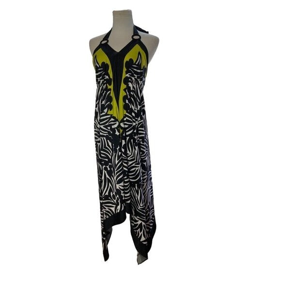 International Concepts Black White & Yellow Dress. Sz M