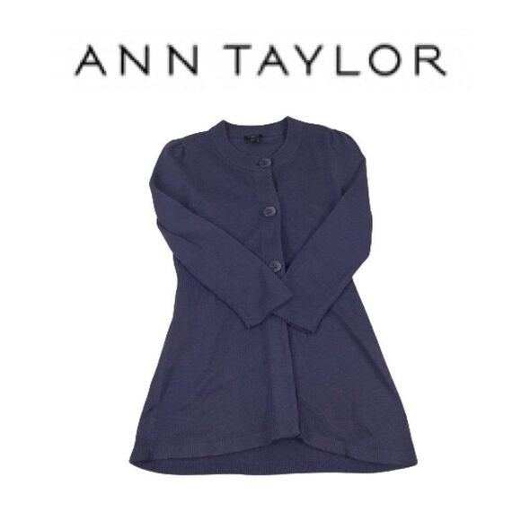 Ann Taylor Purple Button Front Cardigan Sweater Sz S