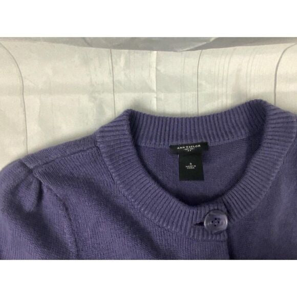 Ann Taylor Purple Button Front Cardigan Sweater Sz S