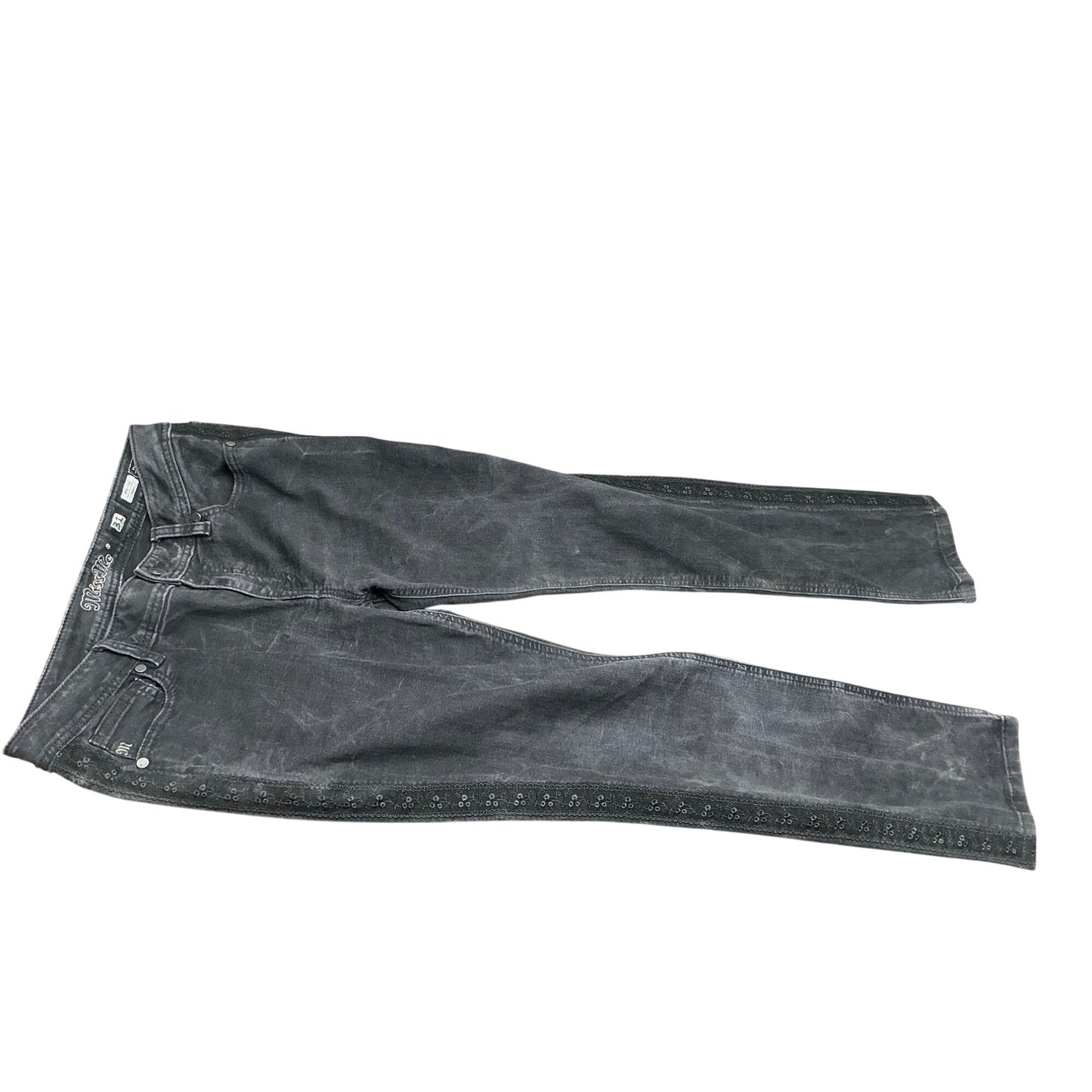 Miss Me Women’s Black Skinny Jeans Embroidered Sequin Side Stripe Size 31