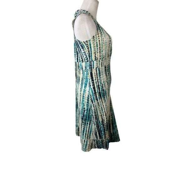 Calvin Klein Jeans Blue Abstract Print Sleeveless V-Neck Dress SZ S