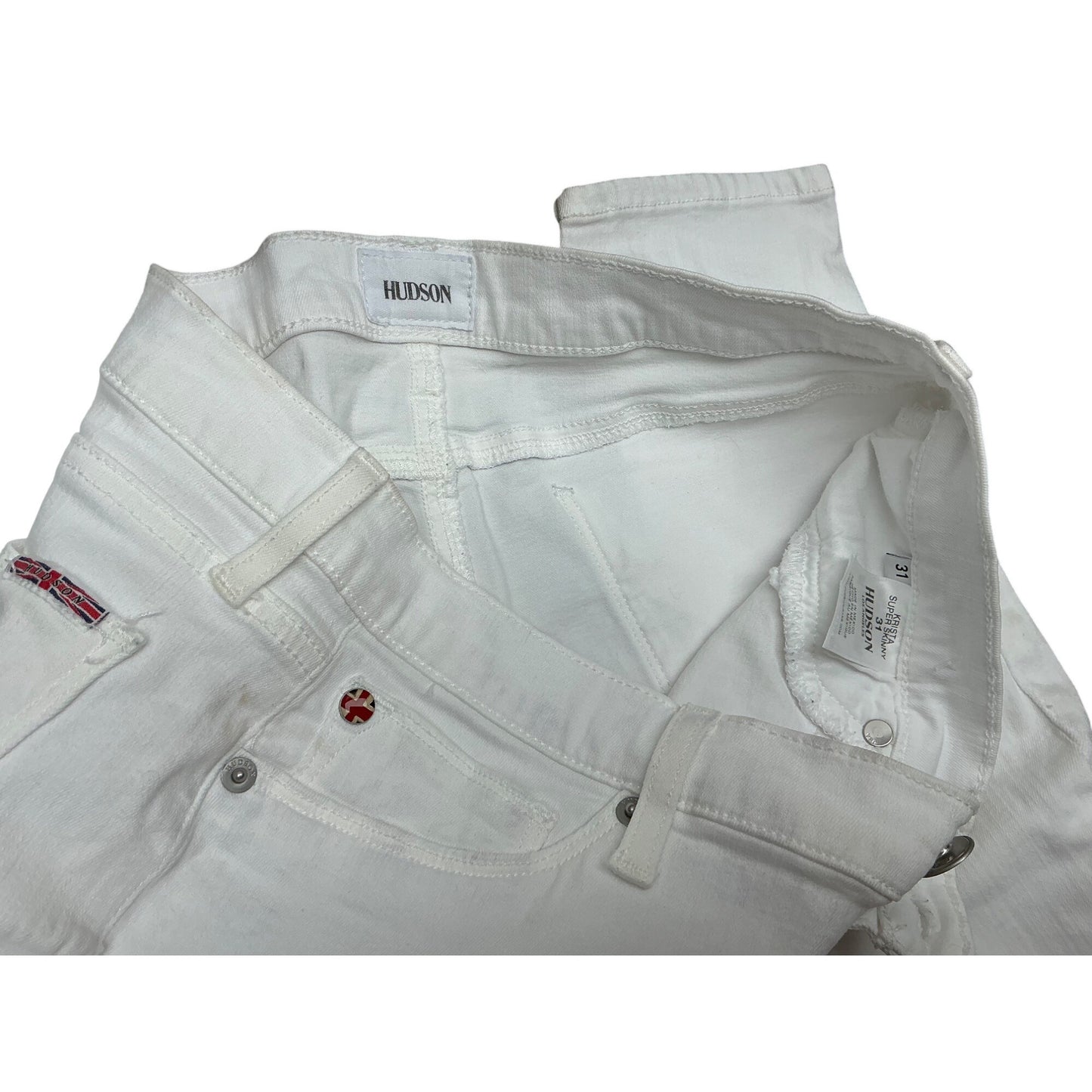 Hudson White Mid-Rise Skinny Jeans Women’s Size 31