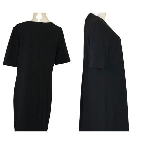 Mario Serrani Italy Classic Black Shift Dress Sz L